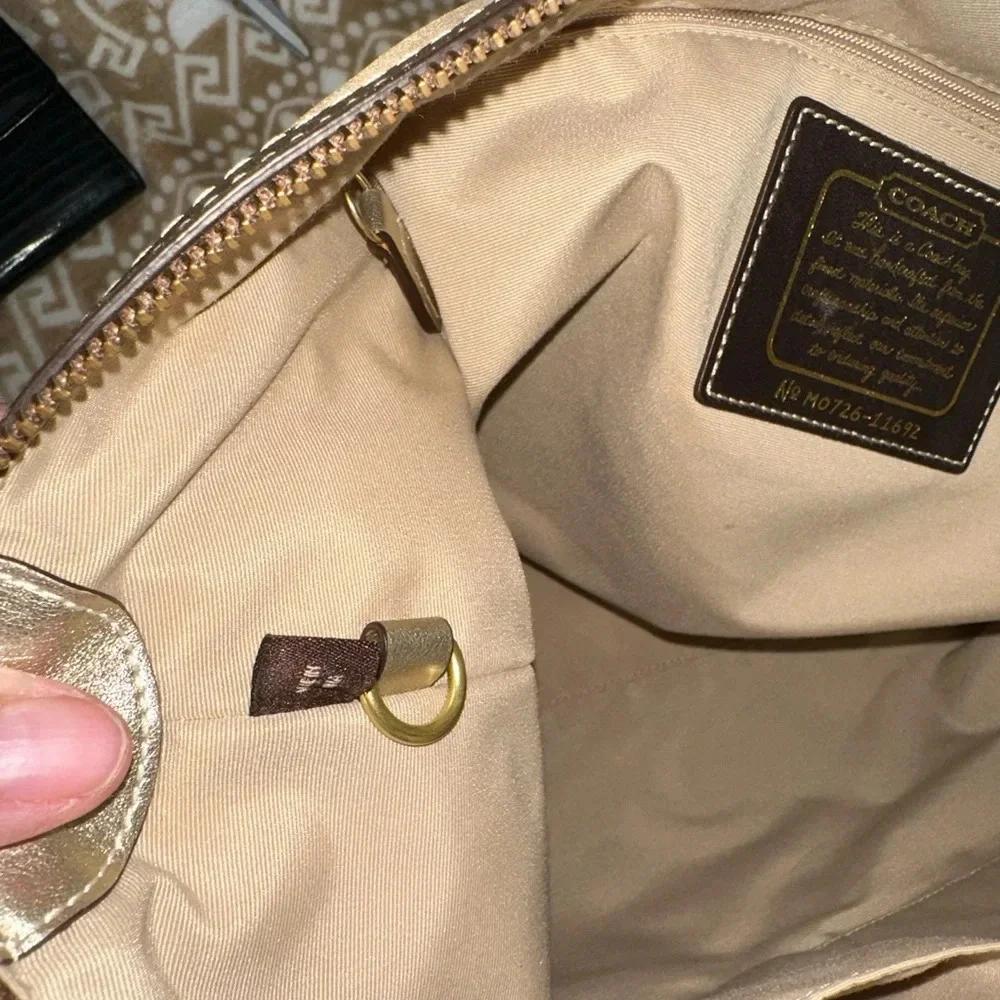 COACH TOTE M0726-11692 SIGNATURE PRINT CANVAS HAND BAG PURSE TAN DUST BAG - Picture 14 of 14